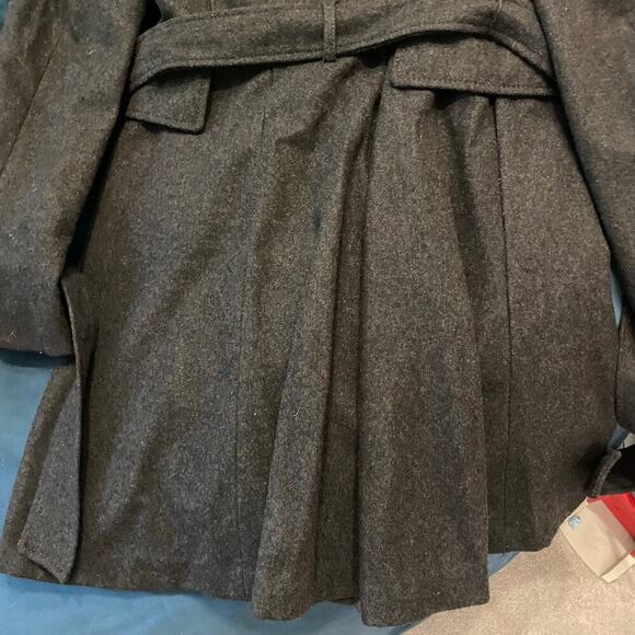 Women's Guess Pea Coat Jacket Long Wool Blend Buttons Preppy Classic Work Large - Picture 13 of 14